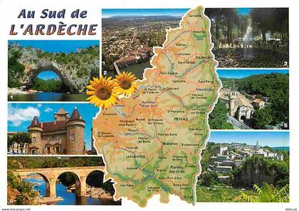 07 - Ardèche - Multivues - Carte Géographique - Flamme Postale de Bourg Saint Andéol - CPM - Voir Scans Recto-Verso