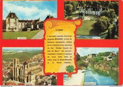 FRANCE - Le Berry - Multivue - Ignières - Meillant - Châteauneuf - Bourges - CP