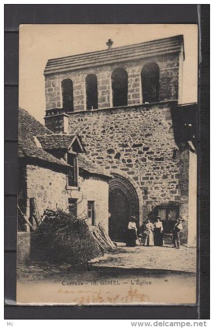 19 - Gimel - L'Eglise - animée