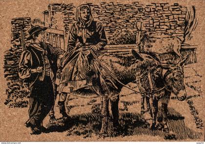 CPA La Corse La Causette Corse Corsica Folklore Ane