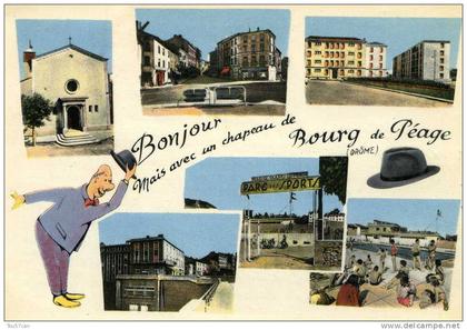 BOURG-DE-PEAGE - DRÔME - CPSM MULTIVUES DE 1963.
