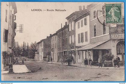 CPA DROME (26) - LORIOL - ROUTE NATIONALE