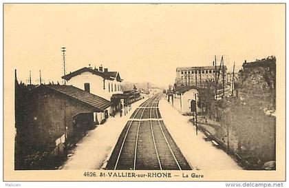 -  drome -ref-390- saint vallier sur rhone - st vallier sur rhone - la gare - ligne de chemin de fer - petit plan train