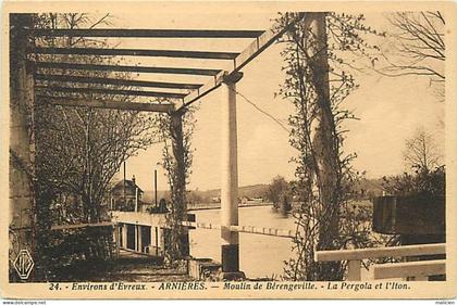 - eure -ref-B276- arnières - mouiin de berengeville - la pergola et l iton - moulins à eau -