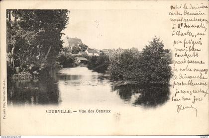 CPA Courville Vue des Canaux