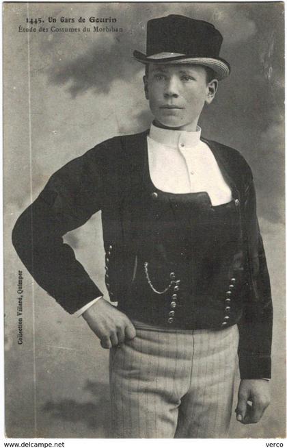 Carte Postale Ancienne de Etude des costumes du Morbihan-Un gars de Gourin