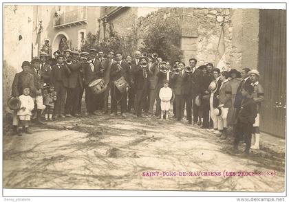 34/ Saint Pons de Mauchiens - Les Processions ) Fanfare - Carte Photo