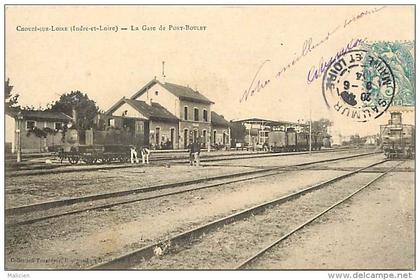 - indre et loire - ref A298 - chouze sur loire - la gare de port boulet -  locomotive - train - carte bon etat -