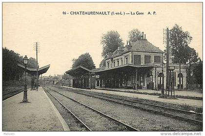 - indre et loire - ref -A43 -  chateaurenault - la gare - ligne de chemin de fer -  carte bon etat -