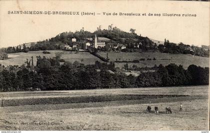 CPA Saint Simeon de Bressieux Vue de Bressieux et des illustres ruines
