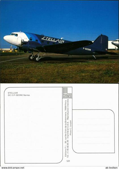 Bouguenais Propellerflugzeug: Stellair DC-3 (F-GEOM) Flughafen Nantes 1990