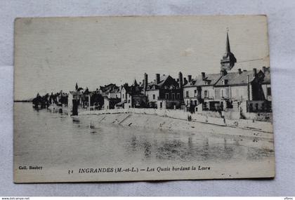 Cpa 1923, Ingrandes, les quais bordant la Loire, Maine et Loire 49