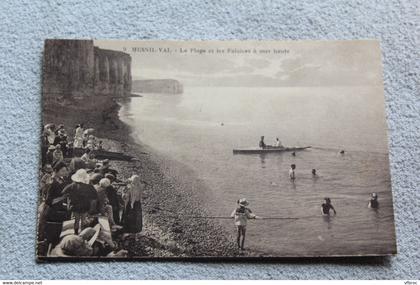 Mesnil Val, la plage et les falaises à mer haute, Manche 50