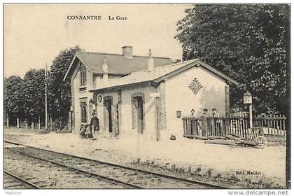 - depts divers - ref- EE304 - marne - connantre - la gare - ligne de chemin de fer - chef de gare - carte bon etat -
