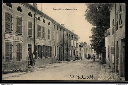 CPA Arnaville, Grande-Rue avec restaurants et cafés