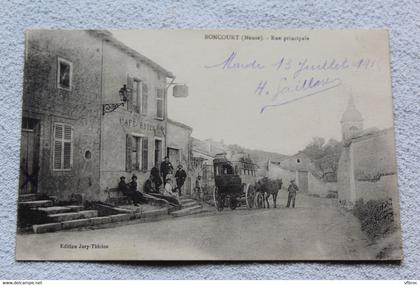 Cpa 1915, Boncourt, rue principale, Meuse 55