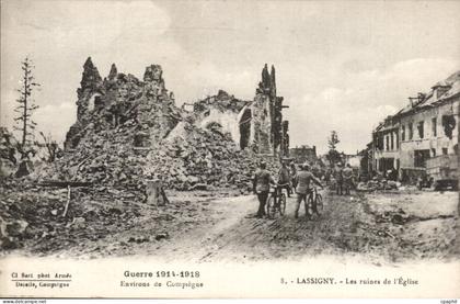 Lassigny CPA Les ruines de l'eglise