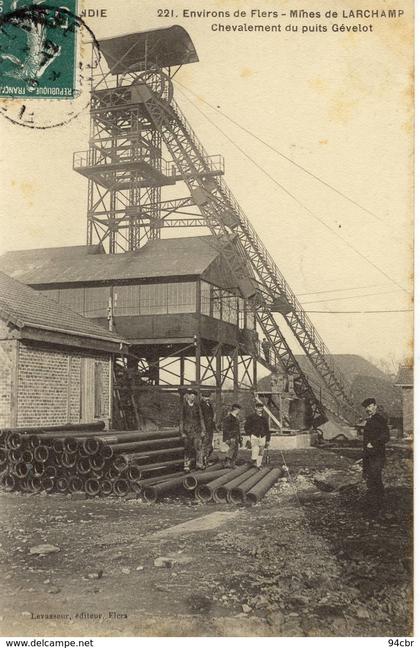 CPA (61) mines de LARCHAMP chevalement du puits gevelet (parfait etat )