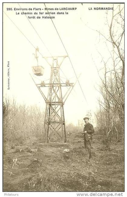 LARCHAMP  -  Mines de Larchamp  - Le Chemin de Fer aérien dans la forêt de Halouze  - RARE