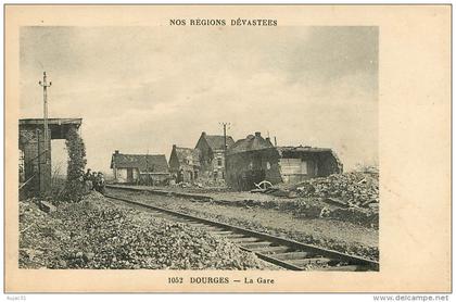 Dép 62 - Chemins de fer - Gares - Nos régions dévastées - Dourges - La gare - état