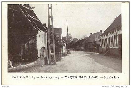 - depts divers - ref- EE455 - pas de calais - foncquevillers - grande rue - guerre 1914-1915 -