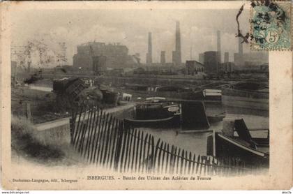 CPA ISBERGUES-Bassin des Usines des Aciéries de France (44104)