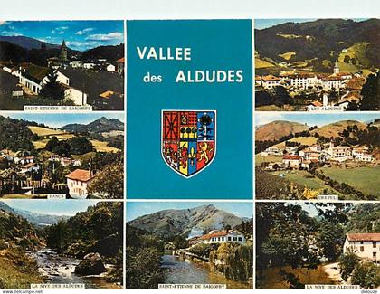 Carte Postale - 64 - Pyrénées Atlantiques - Vallée des Aldudes - Blasons - Flamme Postale de Saint Etienne de Baigorry -