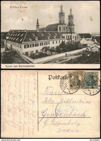 CPA Ebersmunster Ebersmünster Kirche u. Kloster 1917