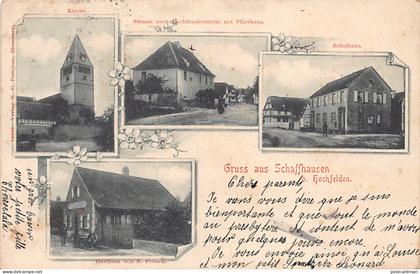 France - Schaffhouse-sur-Zorn (67) L'église - La route de Hochfrankenheim - L'école - L'auberge S. Fritsch - Ed. N. C. P