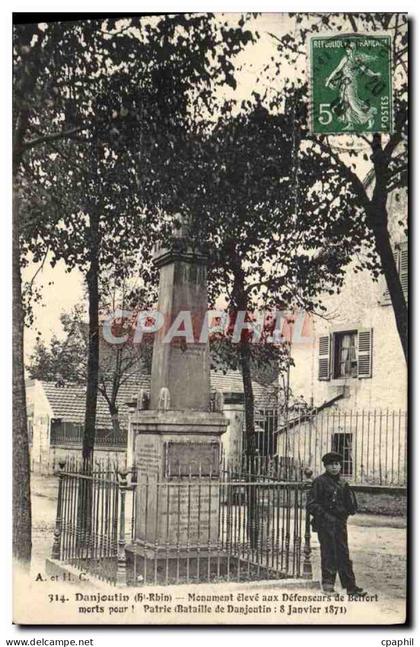CPA Danjoutin Monument Eleve Aux Defenseurs De Belfort morts pour la patrie 1871 Militaria