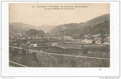cp , 68 , FELLERING , au premier plan , route de Bussang , au fond , ODEREN, vue panoramique , vierge