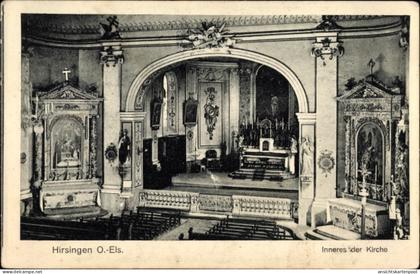 CPA Hirsingue Hirsingen Elsass Haut Rhin, Inneres der Kirche