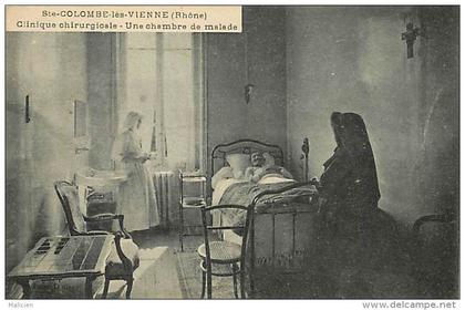 rhone - ref 608 - sainte colombe les vienne - ste colombe les vienne - clinique chirurgicale - une chambre de malade -