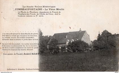 C P A  - 70 - COMBEAUFONTAINE -  le vieux moulin