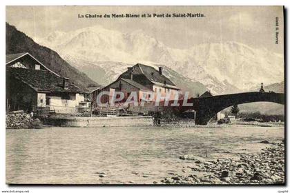 CPA La Chaine du Mont Blanc et le Pont de Saint Martin