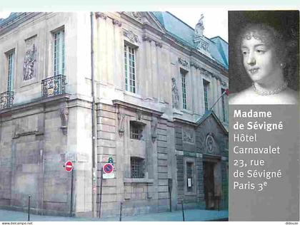 75 - Paris - Personnages Célèbres - Madame de Sévigné - Hotel Carnavalet   23 rue de Sévigné   Paris 3e - Carte Neuve -