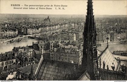 CPA Paris I Louvre, Panorama aufgenommen von Notre Dame