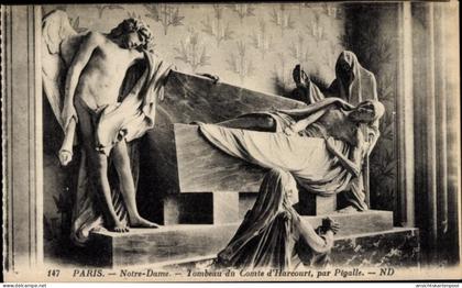 CPA Paris IV Ile de la Cité, Kathedrale Notre Dame, Grab des Grafen d'Harcourt, von Pigalle