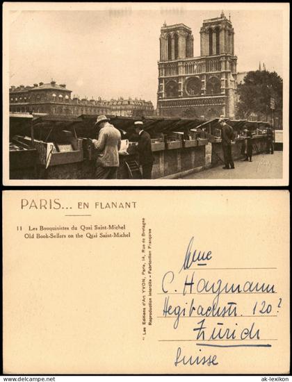 Paris Book-Sellers   Saint-Michel/Strassen Verkauf von Bücher, Notre-Dame 1933