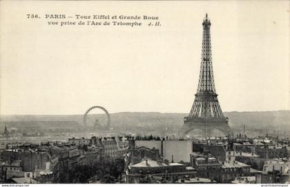 CPA Paris VII, Der Eiffelturm, Eiffelturm, Riesenrad