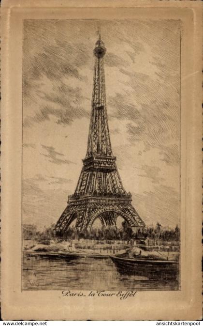 Passepartout CPA Paris VII, Der Eiffelturm, Eiffelturm