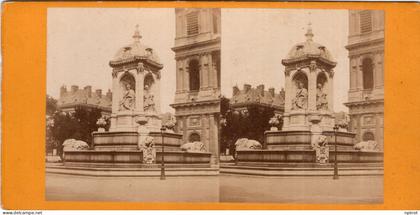 PHOTO  - PARIS - photo stéréoscopique de la  fontaine saint sulpice