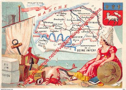 Chromo département de la Seine Inférieure - Seine Maritime - (76) Seine Maritime