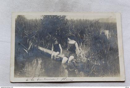 Carte photo, deux baigneuse dans la Boutonne, Deux Sèvres 79
