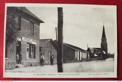 CPA - Allaines -(Somme) - Rue de la Grenouillère   (café Alot)