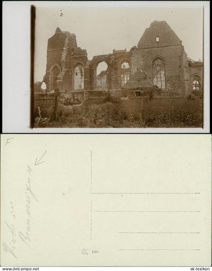 Foto Beuvraignes Zerstörte Kirche 1916 Privatfoto