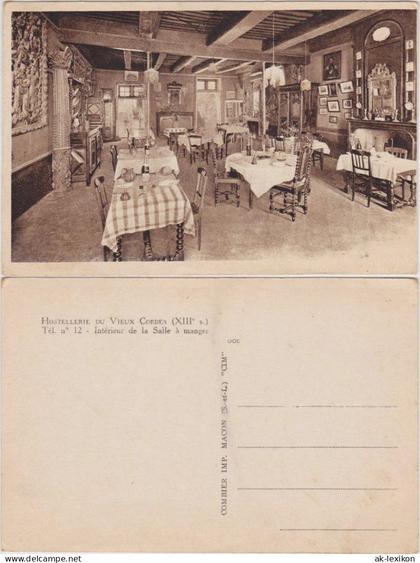 Cordes-sur-Ciel Hostellerie vieux cordes Intérieur de la Salle á manger 1930