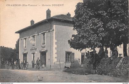 Le CHAMBON-sur-Briance (Haute-Vienne) par Condat-sur-Vienne - Maison Dugény - Restaurant-Tabac - Voyagé 1916 (2 scans)