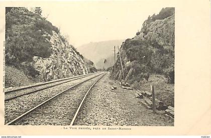 - vosges -ref-A702- saint nabord - st nabord - la voir ferree pres du village - ligne de chemin de fer -