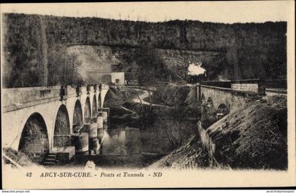 CPA Arcy-sur-Cure Yonne, Ponts et Tunnels